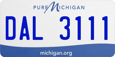 MI license plate DAL3111