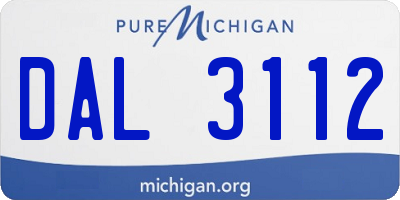 MI license plate DAL3112