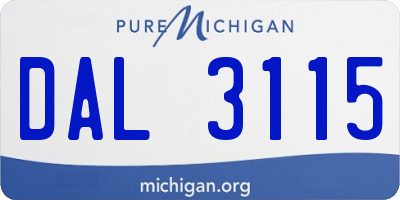 MI license plate DAL3115