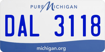 MI license plate DAL3118