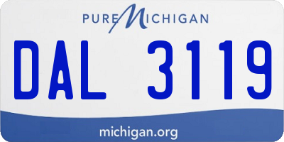 MI license plate DAL3119