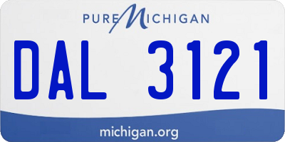 MI license plate DAL3121