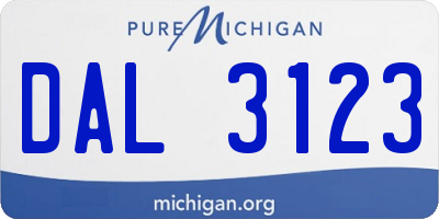 MI license plate DAL3123