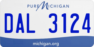 MI license plate DAL3124