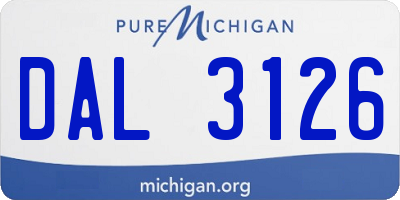 MI license plate DAL3126