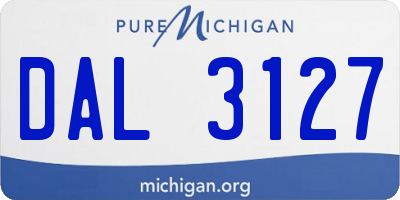 MI license plate DAL3127