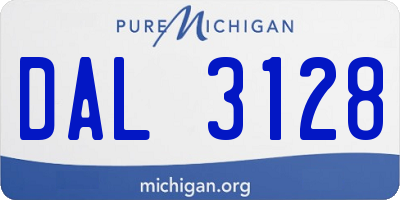 MI license plate DAL3128