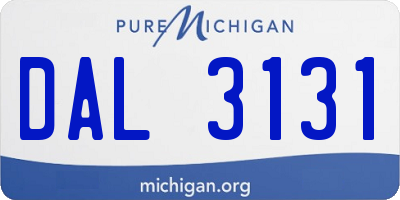 MI license plate DAL3131