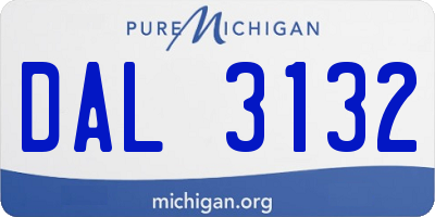 MI license plate DAL3132