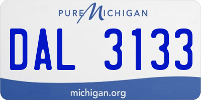 MI license plate DAL3133