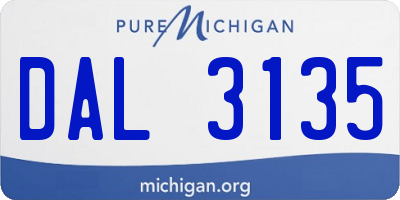 MI license plate DAL3135