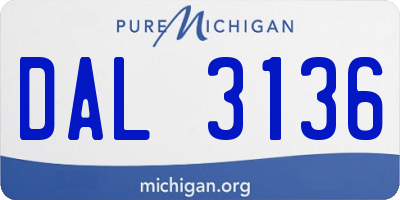 MI license plate DAL3136