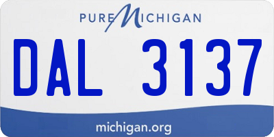 MI license plate DAL3137