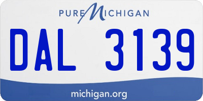 MI license plate DAL3139