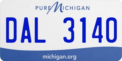 MI license plate DAL3140