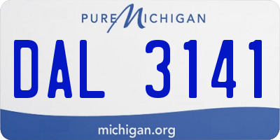 MI license plate DAL3141
