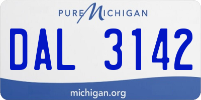 MI license plate DAL3142