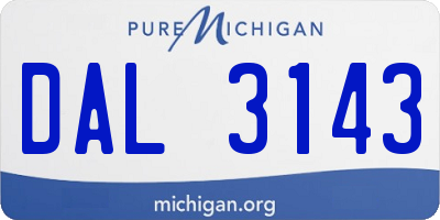 MI license plate DAL3143