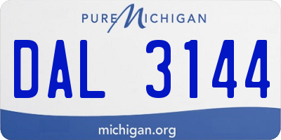 MI license plate DAL3144