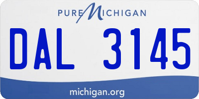 MI license plate DAL3145