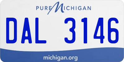 MI license plate DAL3146