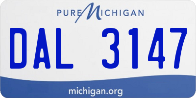 MI license plate DAL3147
