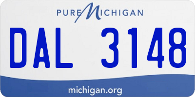 MI license plate DAL3148