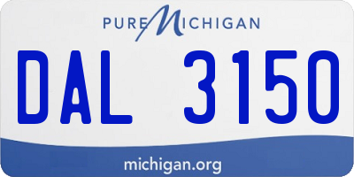 MI license plate DAL3150