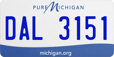 MI license plate DAL3151