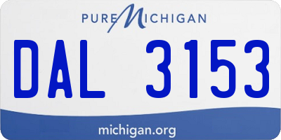 MI license plate DAL3153