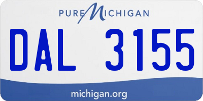 MI license plate DAL3155