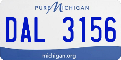 MI license plate DAL3156