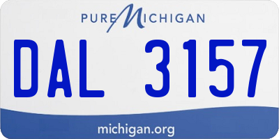 MI license plate DAL3157