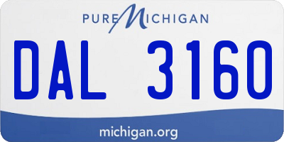 MI license plate DAL3160