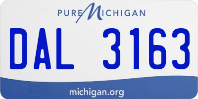 MI license plate DAL3163