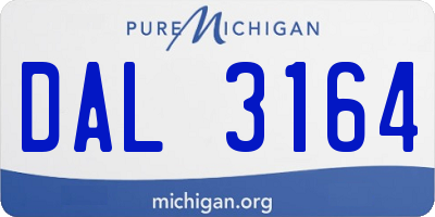 MI license plate DAL3164