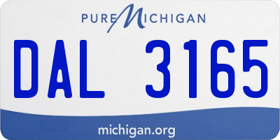 MI license plate DAL3165