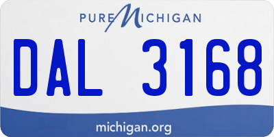 MI license plate DAL3168