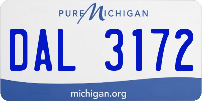MI license plate DAL3172