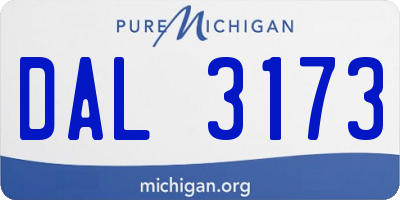 MI license plate DAL3173