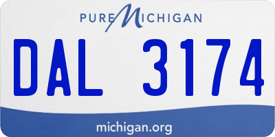 MI license plate DAL3174