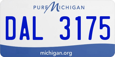 MI license plate DAL3175