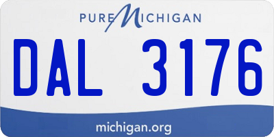 MI license plate DAL3176