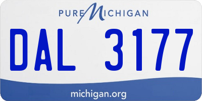 MI license plate DAL3177