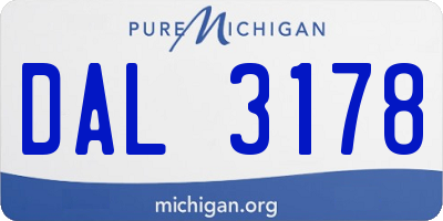 MI license plate DAL3178