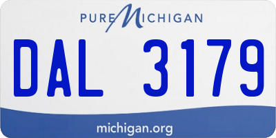MI license plate DAL3179