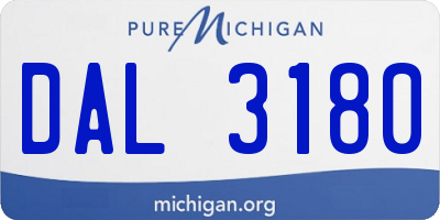 MI license plate DAL3180