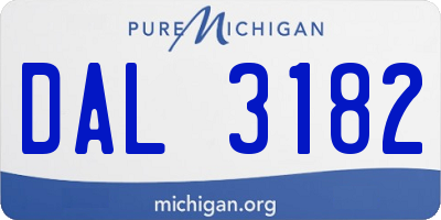 MI license plate DAL3182