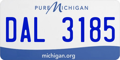 MI license plate DAL3185