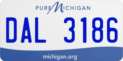 MI license plate DAL3186